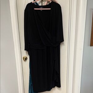Chaps Elegant Black Long Sleeve Dress
